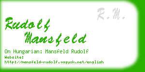 rudolf mansfeld business card